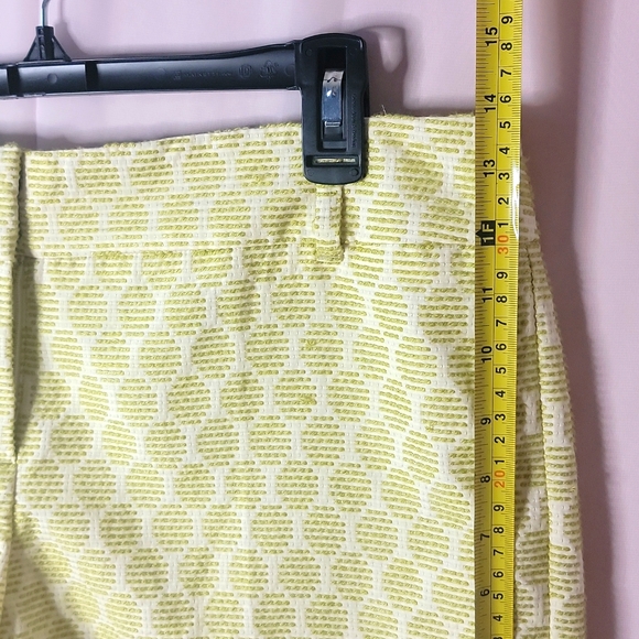 LOFT Short Green white Textured Polka Dots, size 10. - Picture 9 of 10